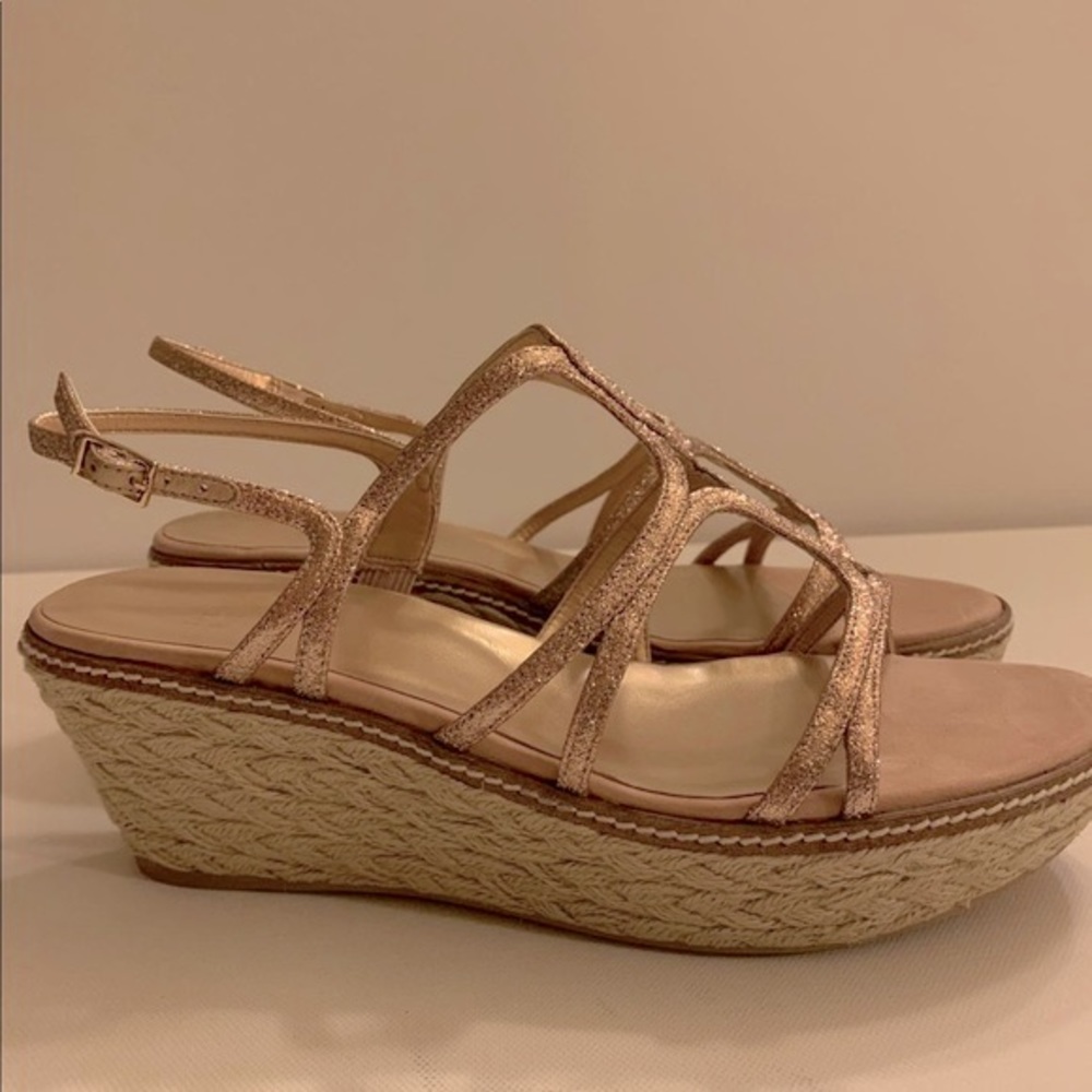 COPY - Stewart Weitzman gold wedge sandal brand n…